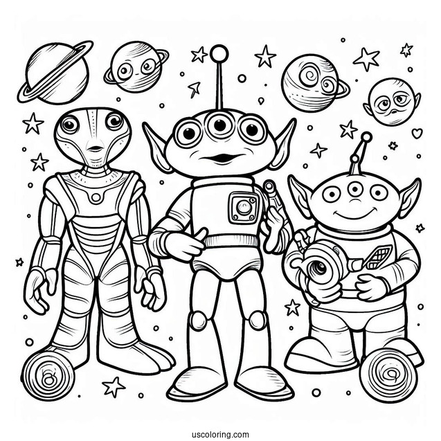 Toy Story Aliens Coloring Page