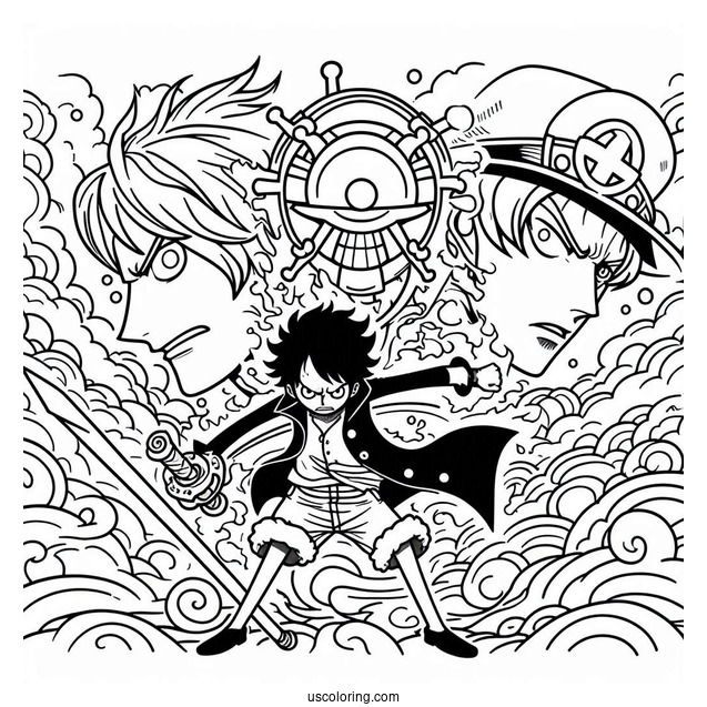 Coloring Page Of One Piece Anime