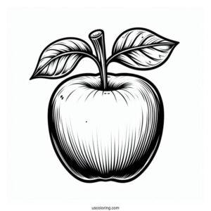 Apple Outline Template Coloring Page_