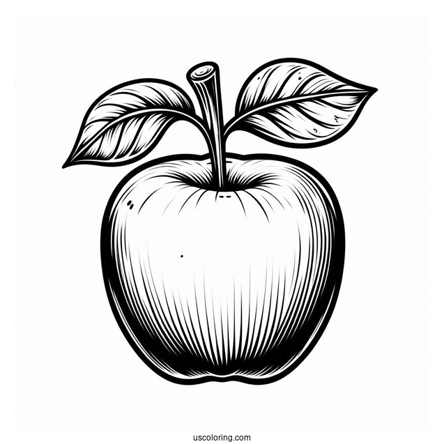 Apple Outline Template Coloring Page_