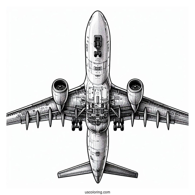 Underneath Of Airbus Plane To Color