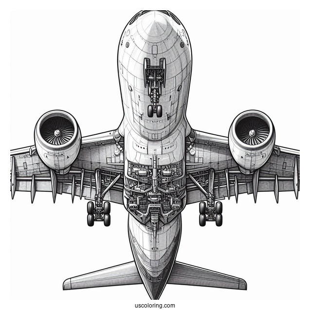 Underneath Of Airbus Plane To Color