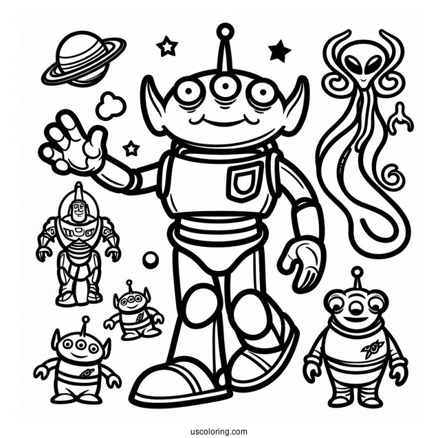 Toy Story Aliens Coloring Page