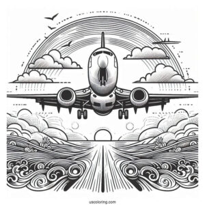 Boeing 737 Coming In For Landing Coloring Page
