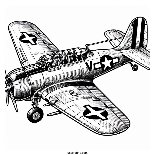 VS-41 WW2 Plane Coloring Page