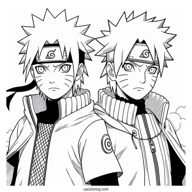 Naruto And Sasuke Coloring Sheet