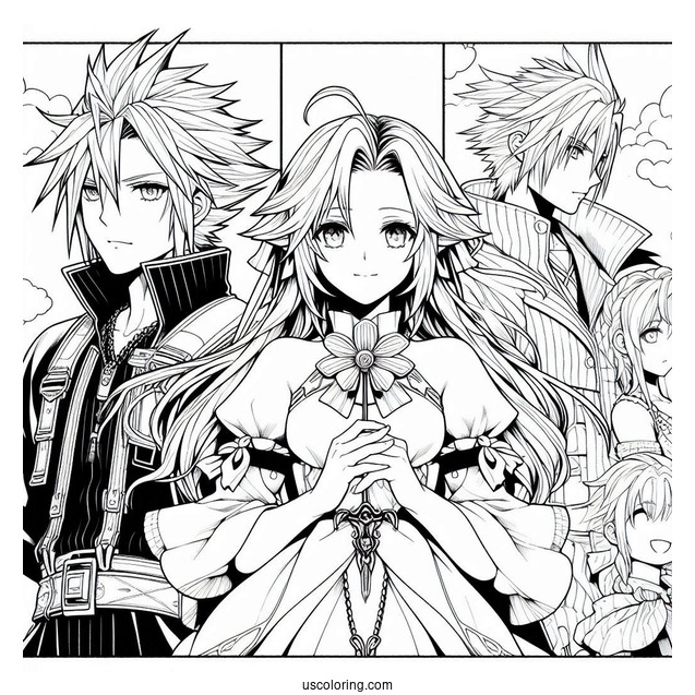 Cloud Strife And Zack Fair Coloring Sheet