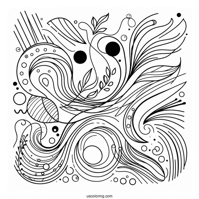 Simple Lines And Shapes Abstract Coloring Page For Kids
