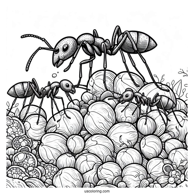 Detailed Ant Coloring Page Of Colony