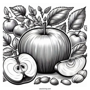 Delicious Honey Crisp Apple Coloring Page