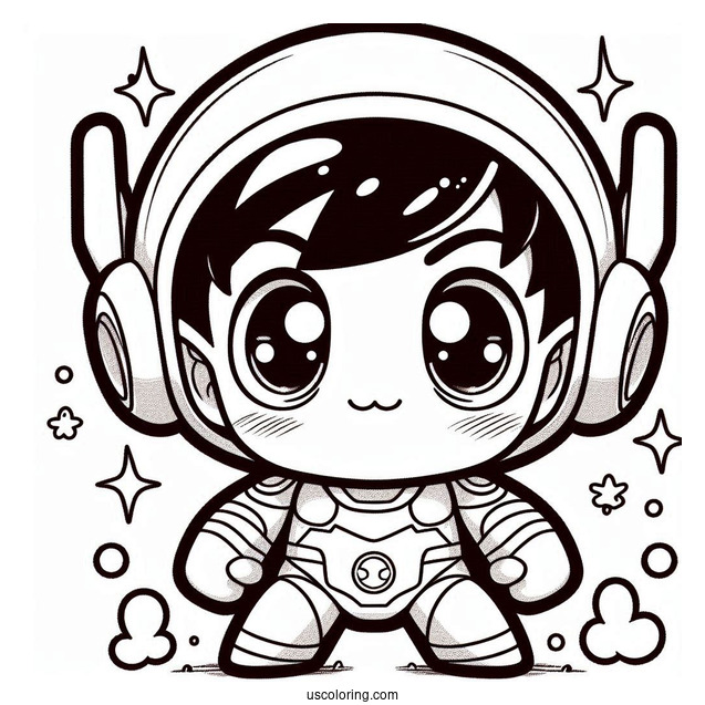 Kawaii Astro Boy Coloring Sheet For Preschoolers