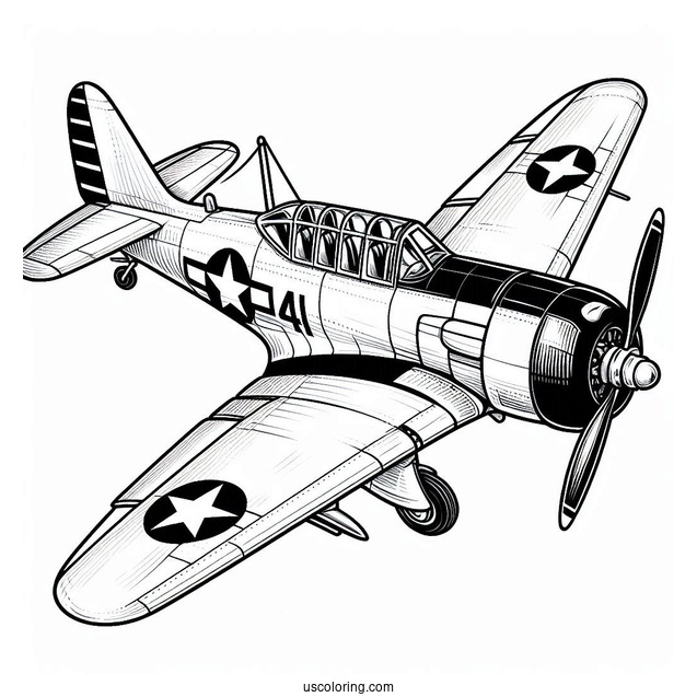 VS-41 WW2 Plane Coloring Page