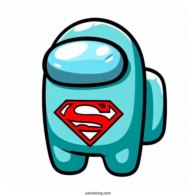 Among Us Superman Skin Coloring In