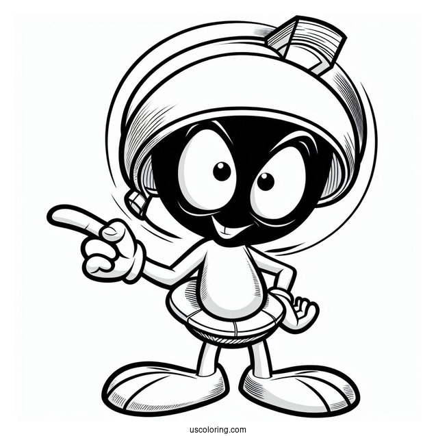 Marvin the Martian Looney Tunes Alien Coloring Page