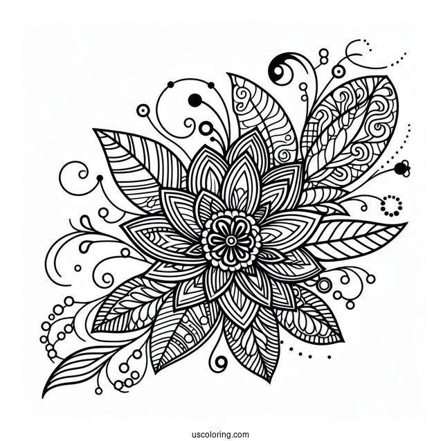 Floral Abstract Coloring Page