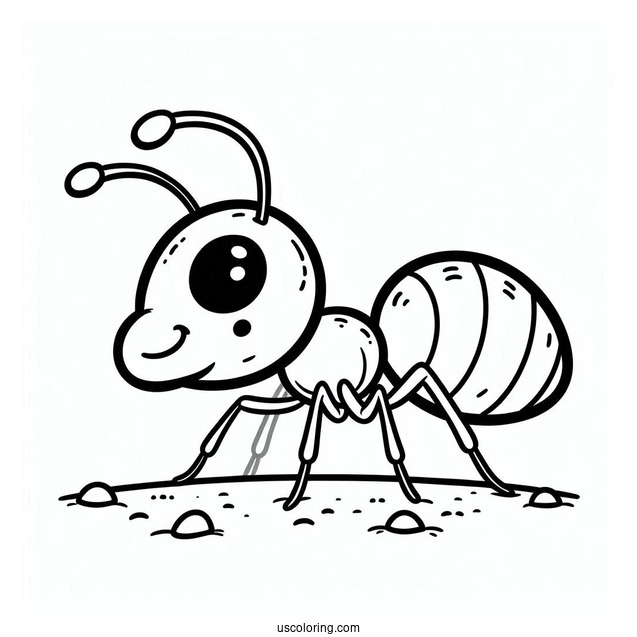 Ant Coloring Page Flashcard For Drone, Worker, Queen, And Anthill