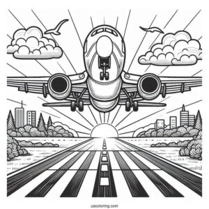 Airplane Taking Off From Runway