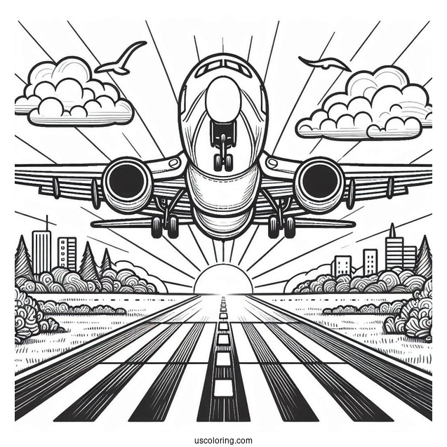 Airplane Taking Off From Runway