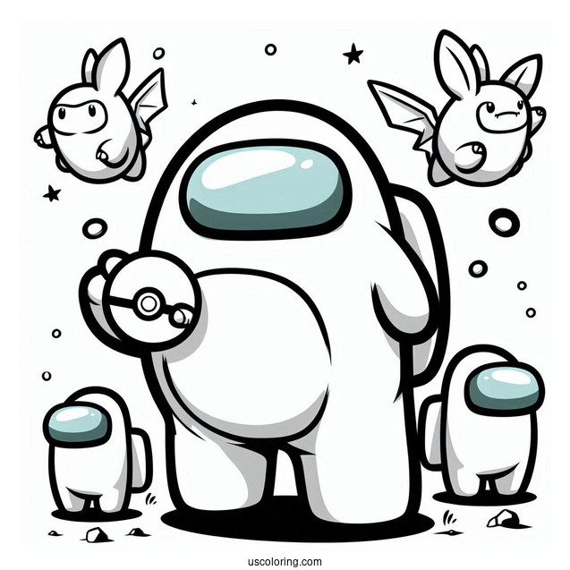 Coloring Sheet of Charizard Among Us