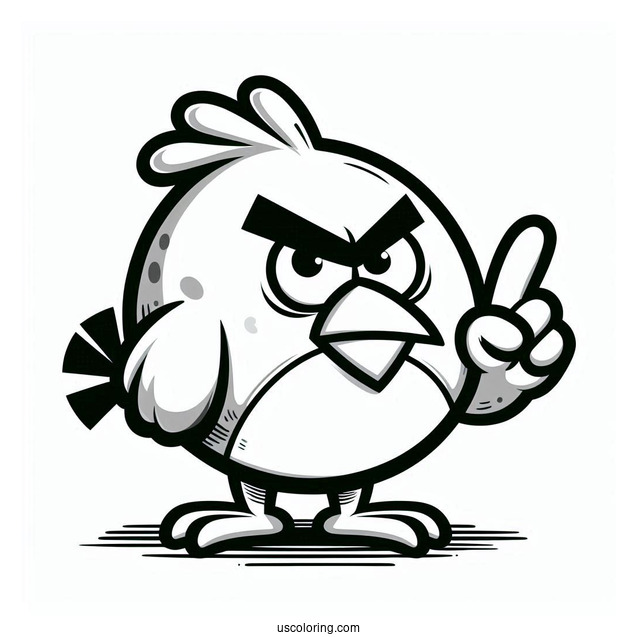 Easy Outline of Red Angry Bird