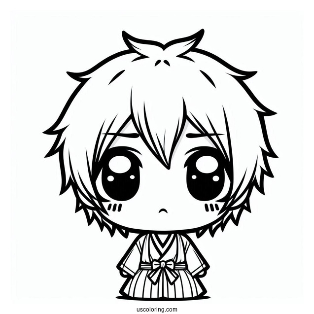 Chibi Ichigo From Bleach Coloring In For Preschoolers
