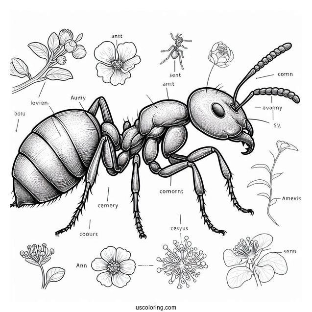 Anatomy Of An Ant Coloring Page