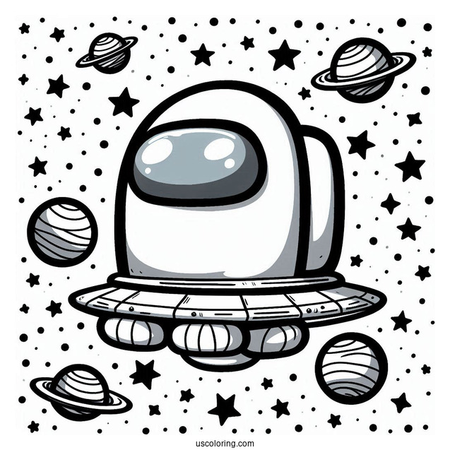 Among Us Crewmates in Airship Skins Coloring In