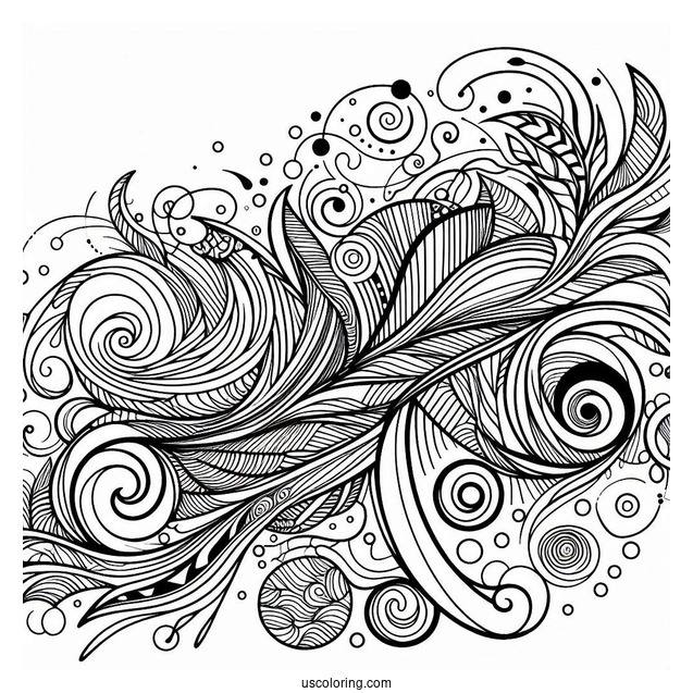 Simple Action Abstract Coloring Page