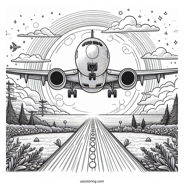 Airplane Taking Off From Runway