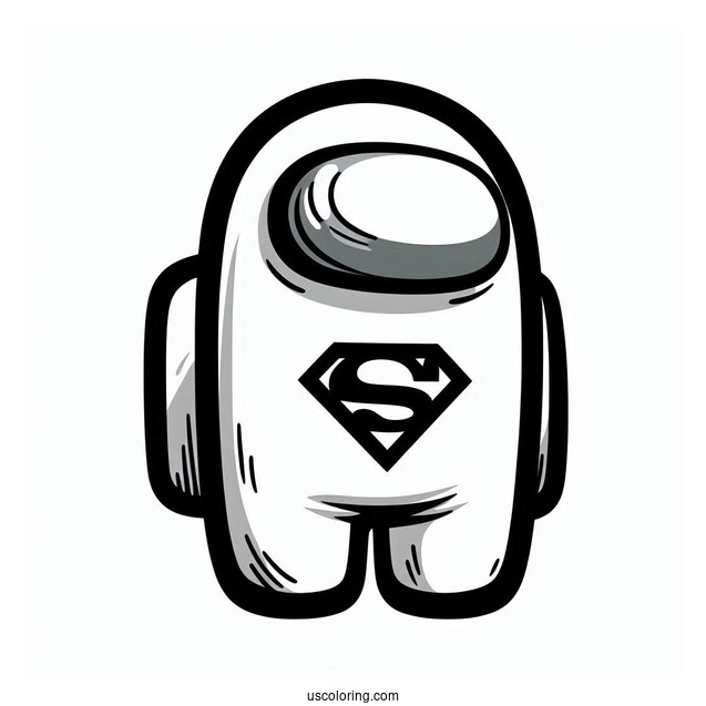 Among Us Superman Skin Coloring In
