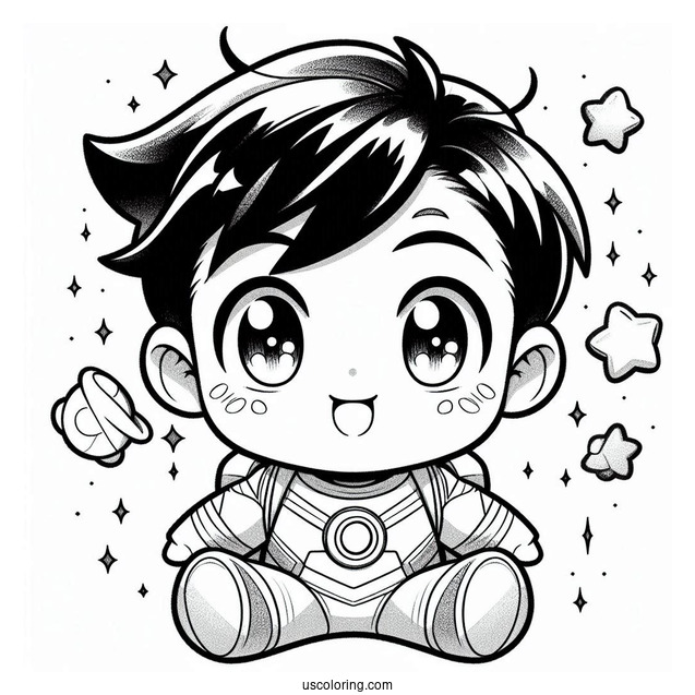 Kawaii Astro Boy Coloring Sheet For Preschoolers