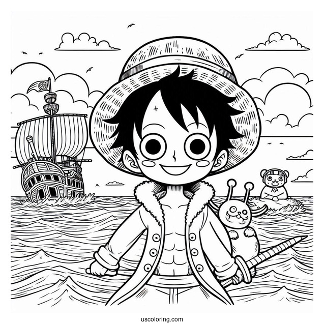 Coloring Page Of One Piece Anime