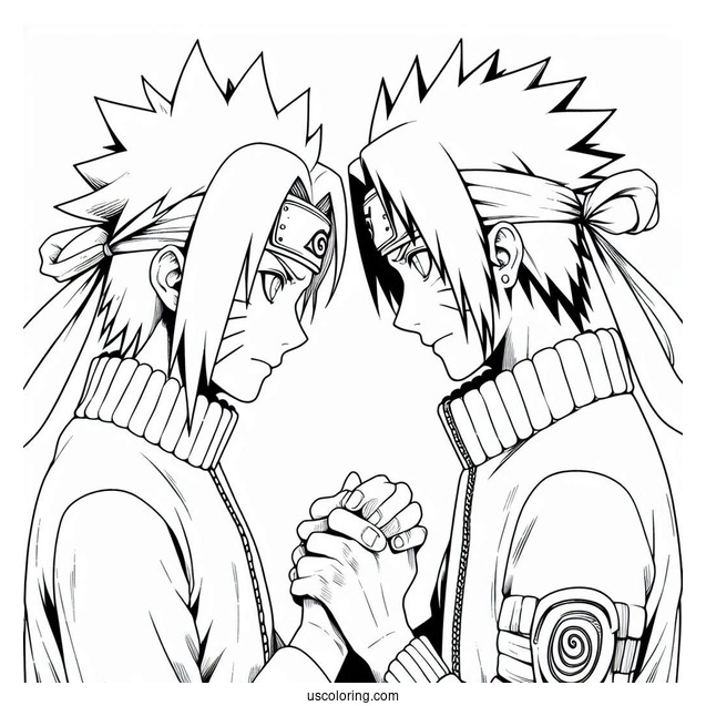 Naruto And Sasuke Coloring Sheet