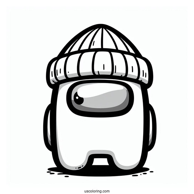 Among Us Crewmate With Beanie Coloring Sheet