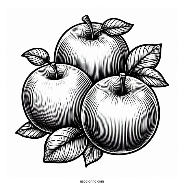 Several Granny Smith Apples To Color