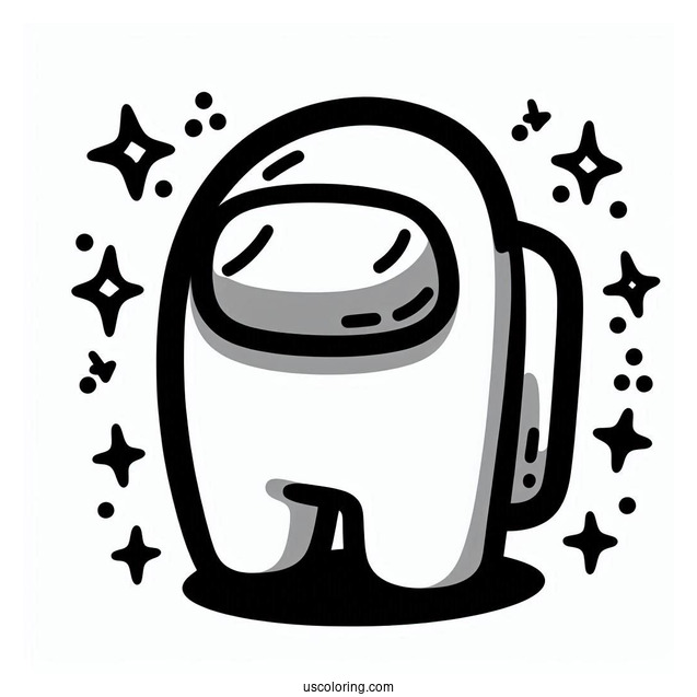 Easy Among Us Outline to Color