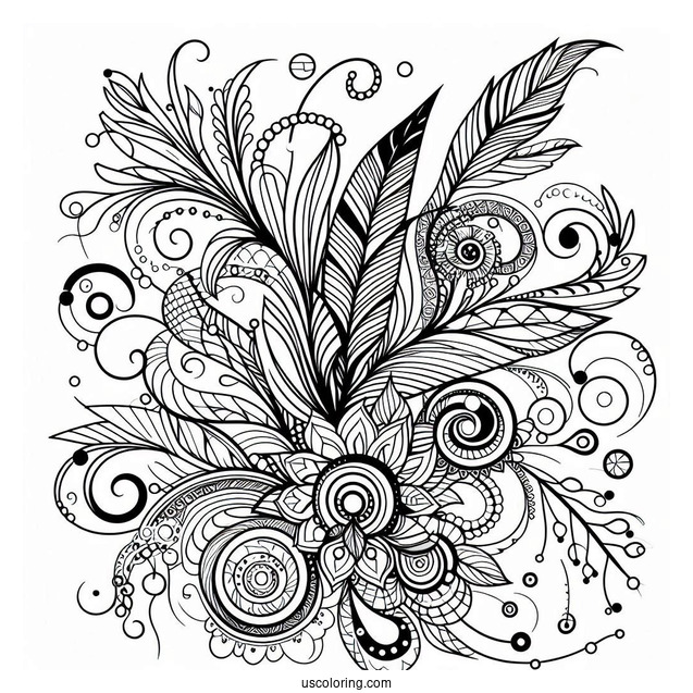 Abstract Coloring Page Portrait
