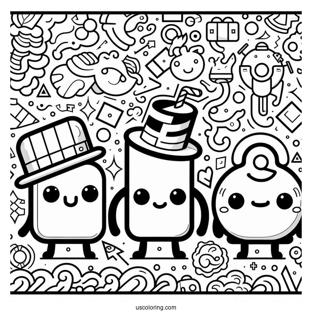 Imposter Coloring Sheet With Knife and Gore