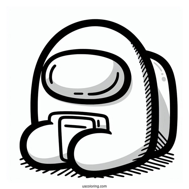 Easy Among Us Outline to Color