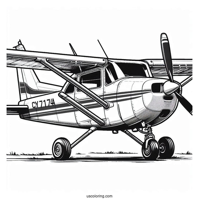 Coloring Page Of Cessna 172 Plane