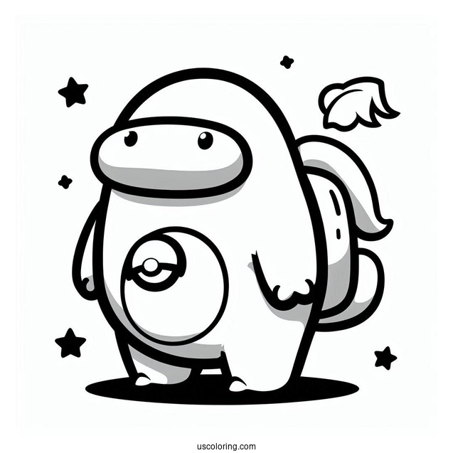 Coloring Sheet of Charizard Among Us