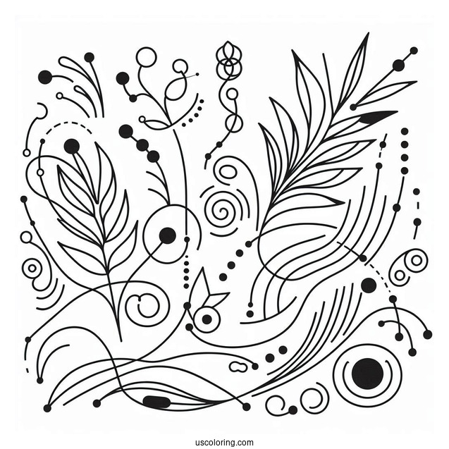 Simple Lines And Shapes Abstract Coloring Page For Kids