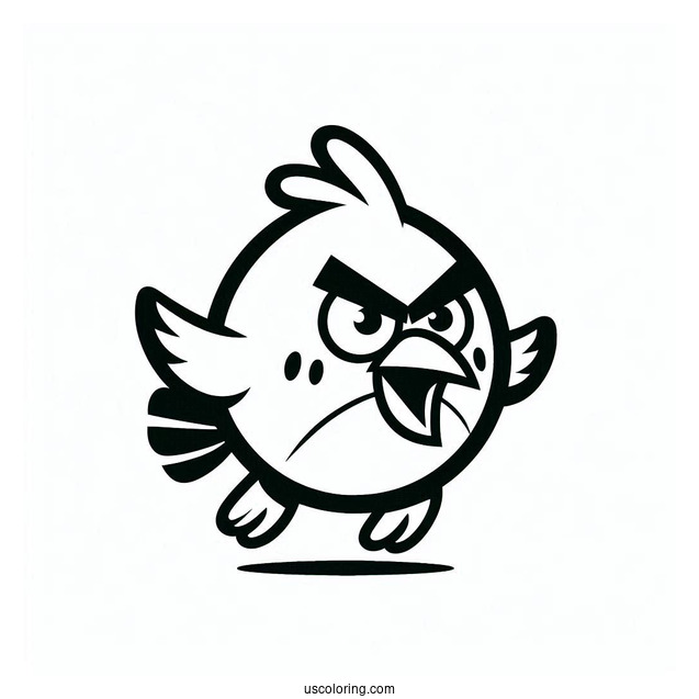 Easy Outline of Red Angry Bird