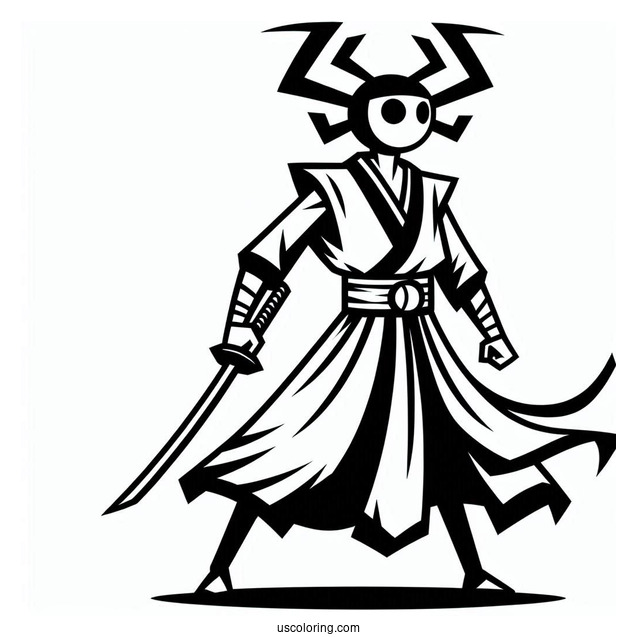 Simple Samurai Jack Coloring Sheet For Kids