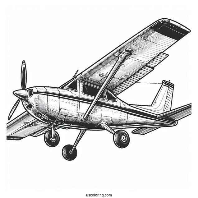 Coloring Page Of Cessna 172 Plane