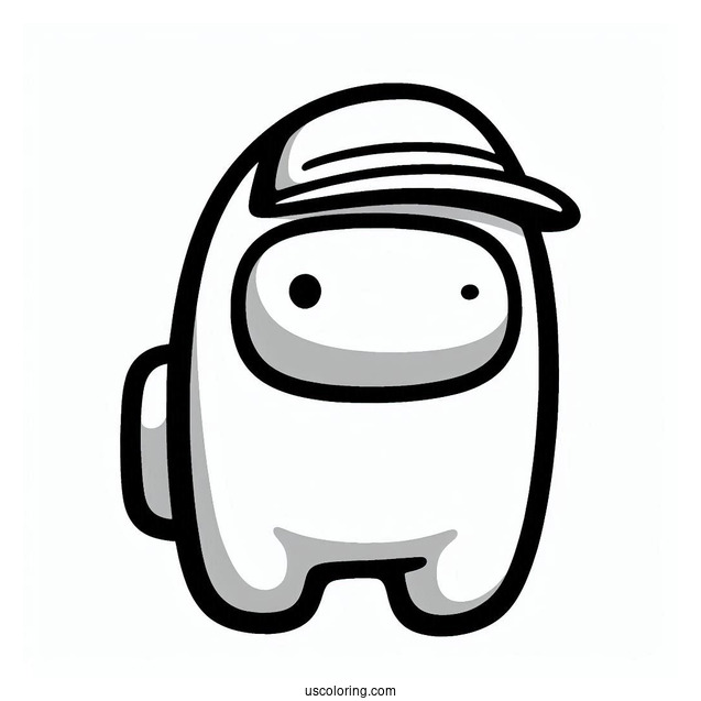 Coloring Page of Among Us Imposter With Hat