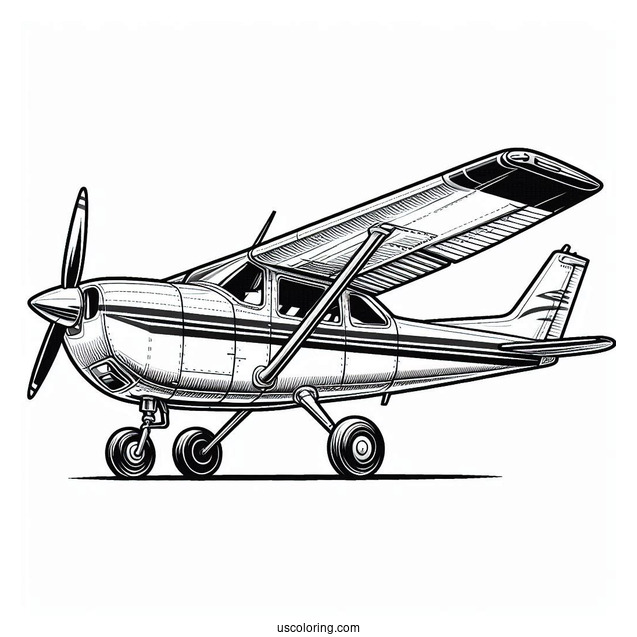 Coloring Page Of Cessna 172 Plane