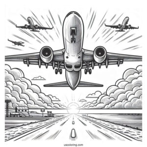 Airplane Taking Off From Runway