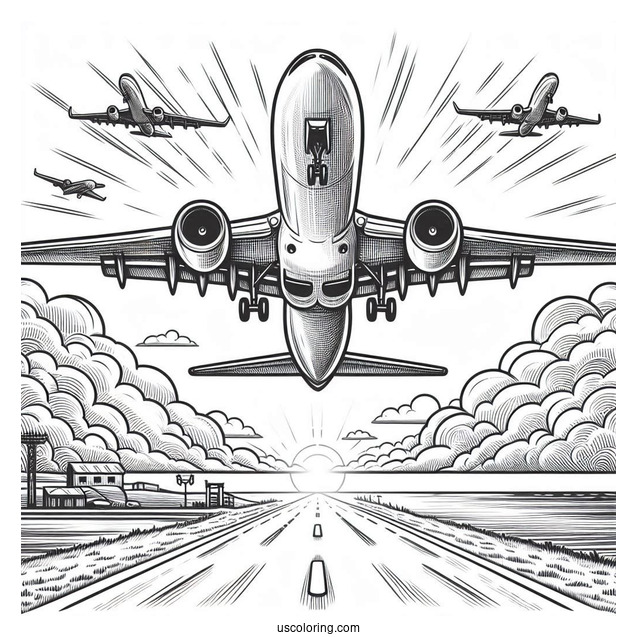 Airplane Taking Off From Runway