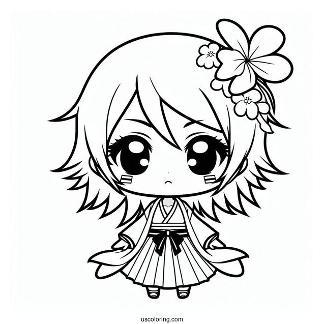 Chibi Ichigo From Bleach Coloring In For Preschoolers